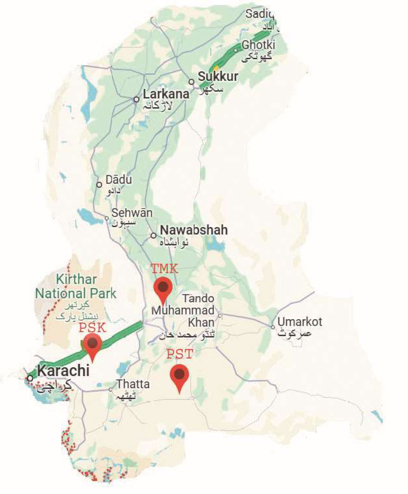 Sindh School System - Geographical map